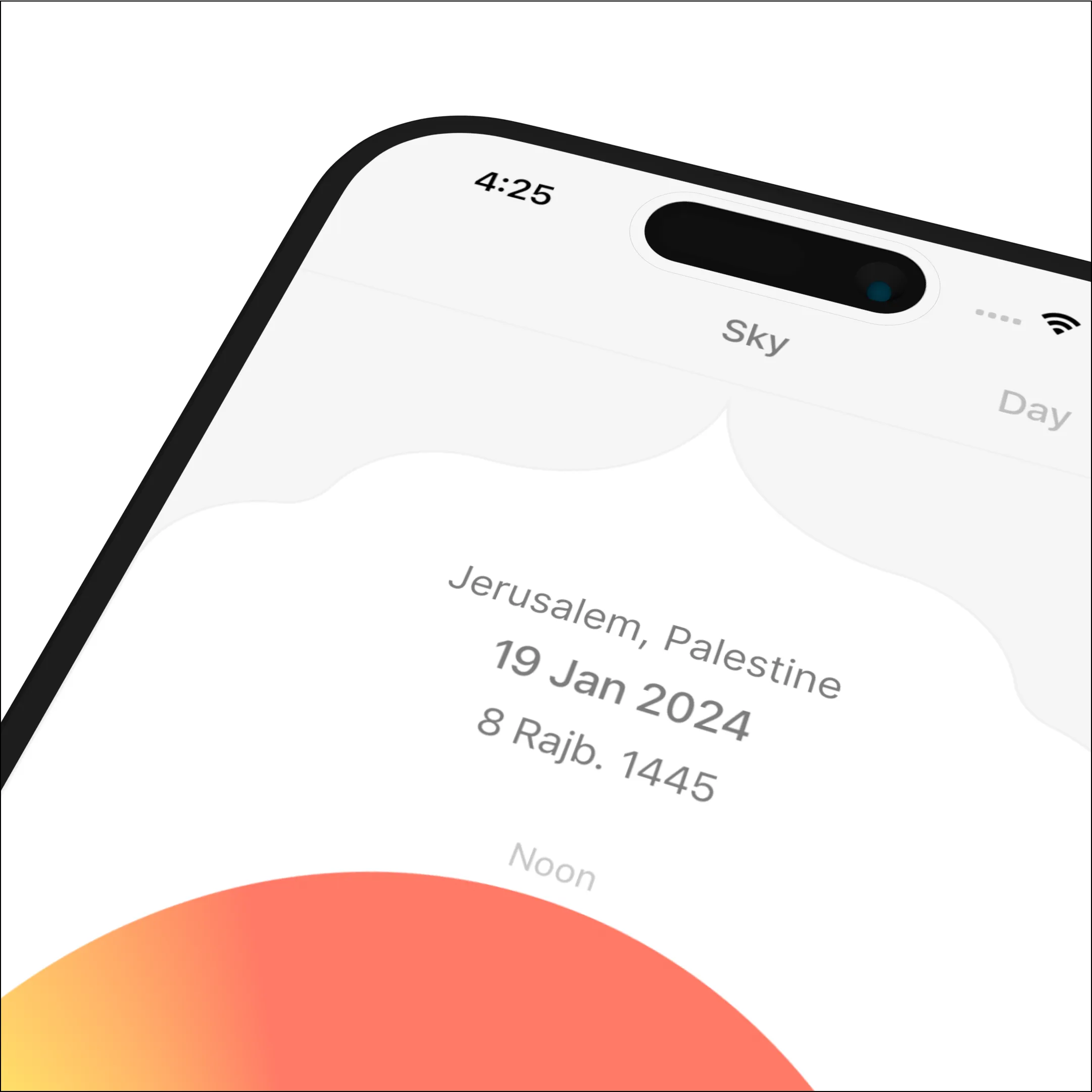 The late afternoon prayer, Asr, in Jerusalem, Palestine at 4:25pm
