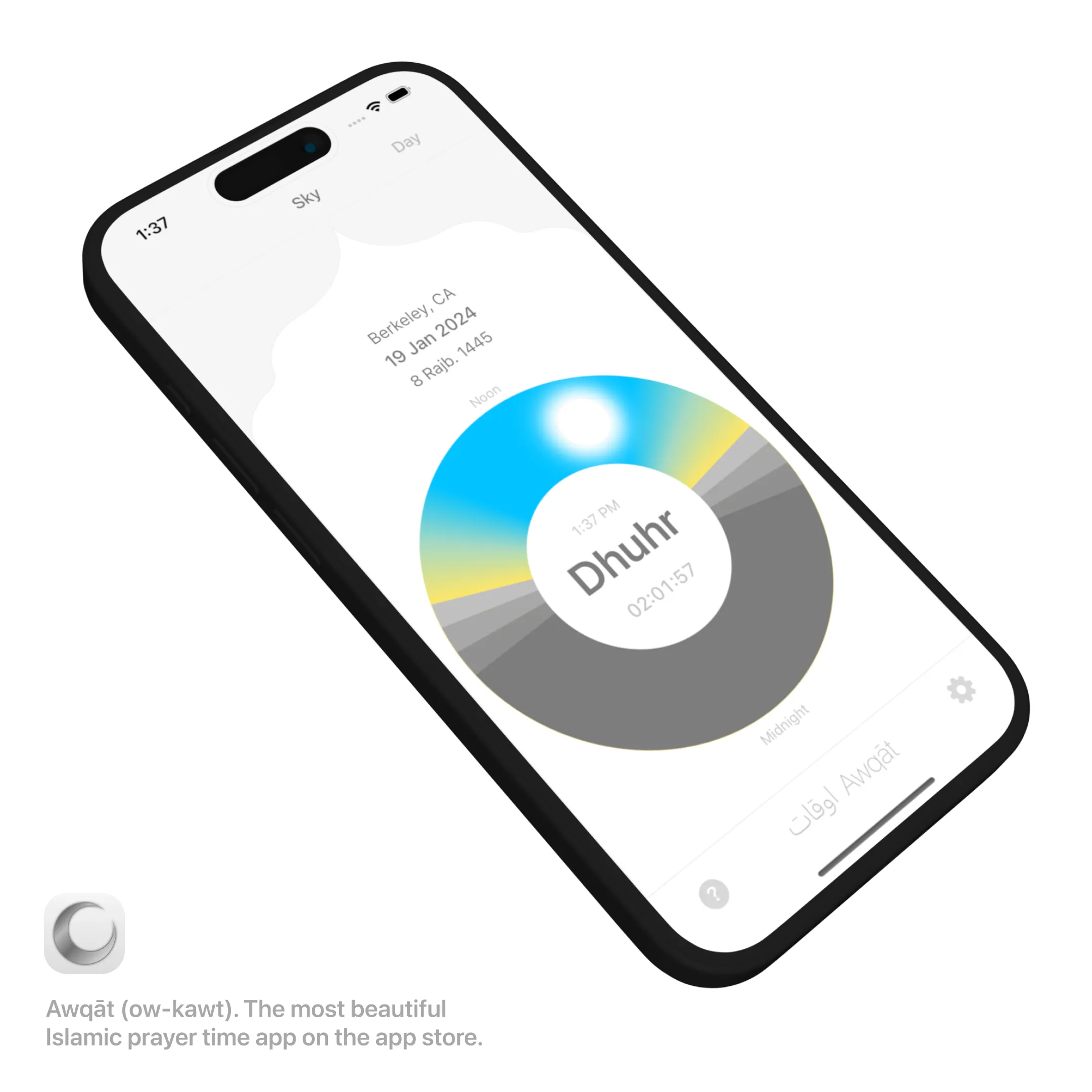 Graphic of the Awqat app